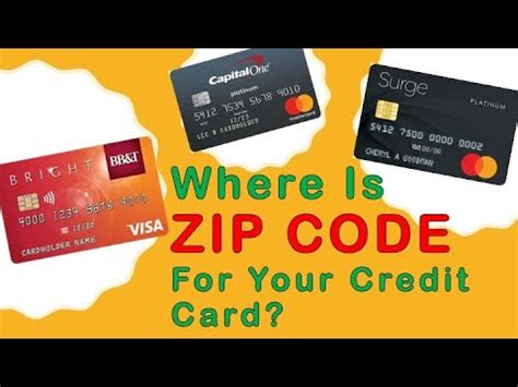 credit card zip code